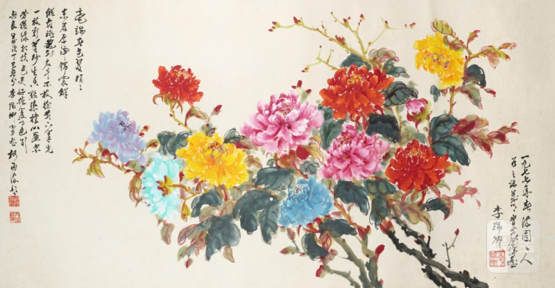    李瑞卿 牡丹花